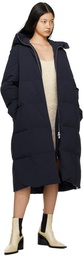 Jil Sander Navy Hooded Down Jacket