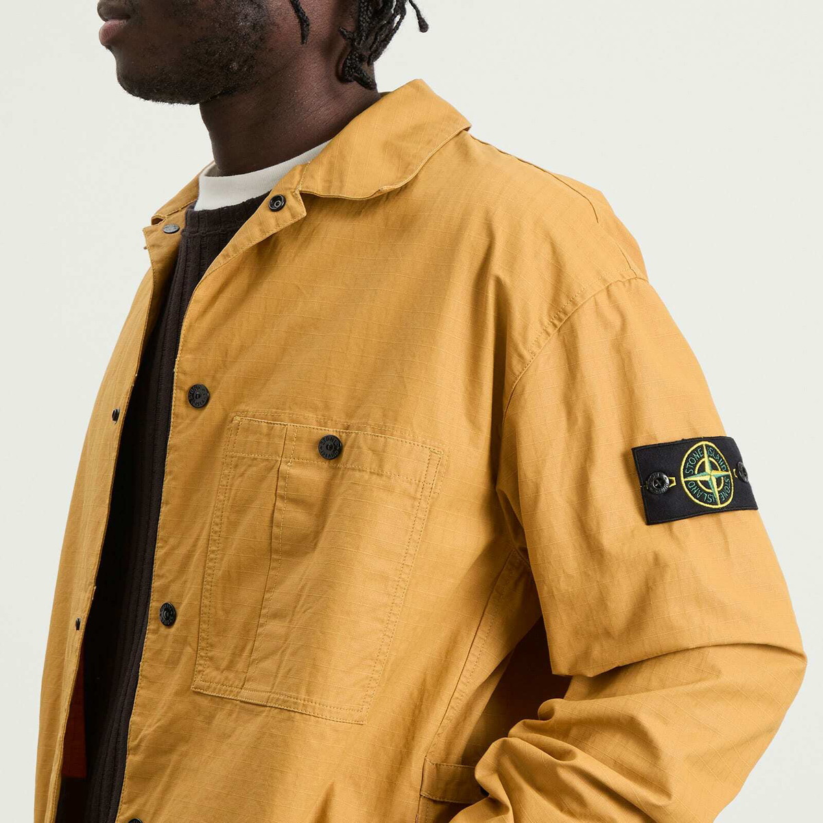 Stone Island Men's Double Coated Cotton Ripstop Shirt Jacket in