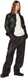 FREI-MUT Black Plectrum Leather Pants