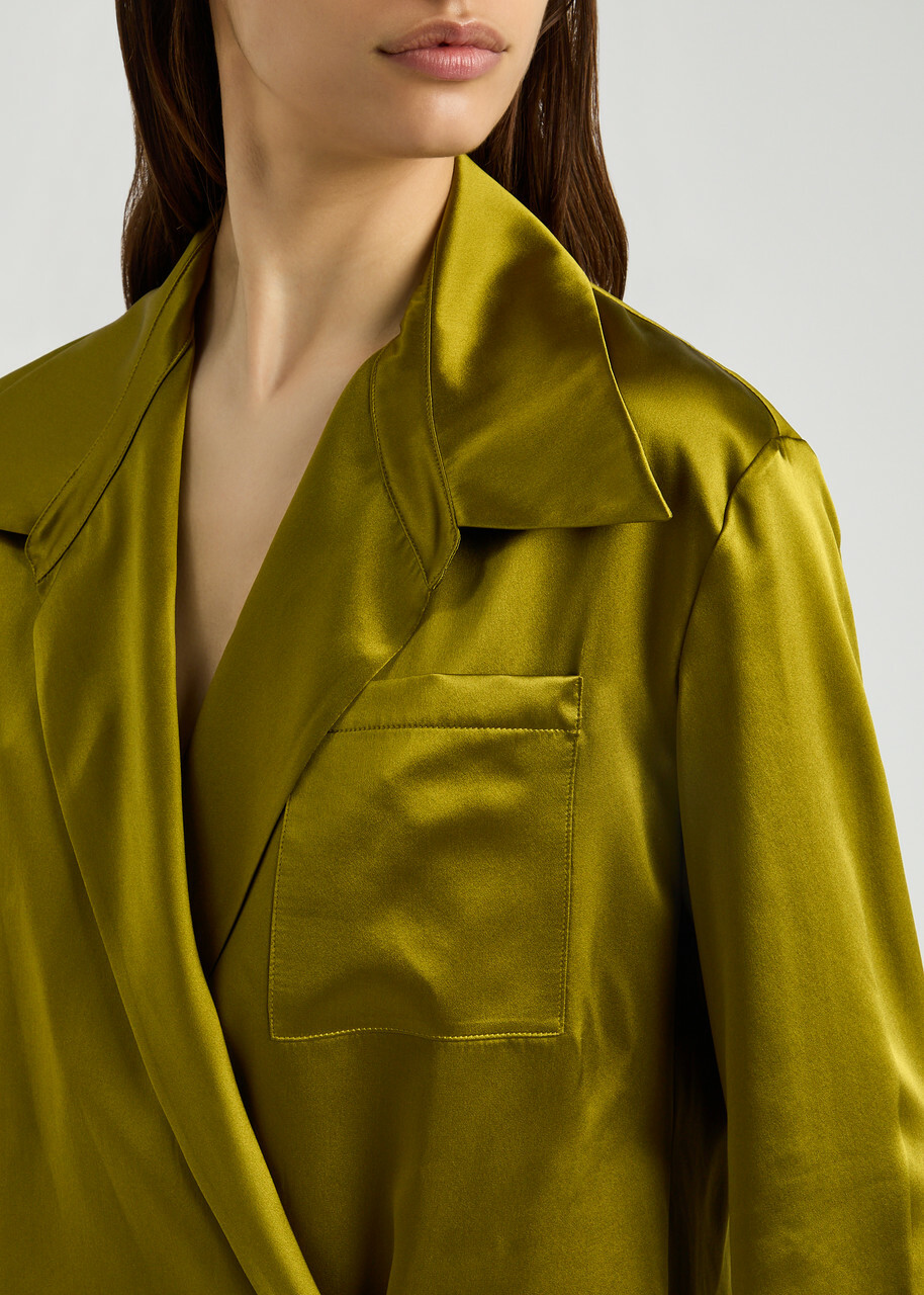 Roksanda Jana Silk-satin Shirt Green