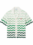 Casablanca - Wavy Gradient Crocheted Cotton Shirt - White