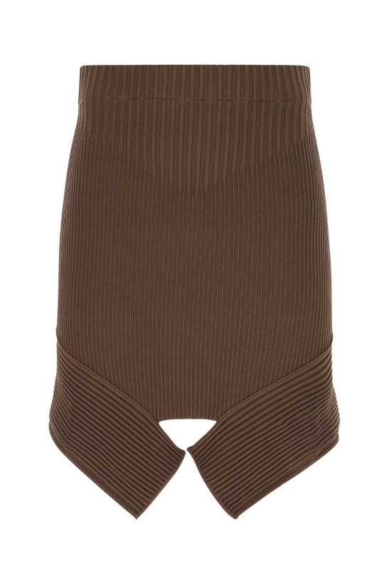 Photo: ANDREĀDAMO Brown Stretch Viscose Blend Skirt