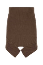 ANDREĀDAMO Brown Stretch Viscose Blend Skirt