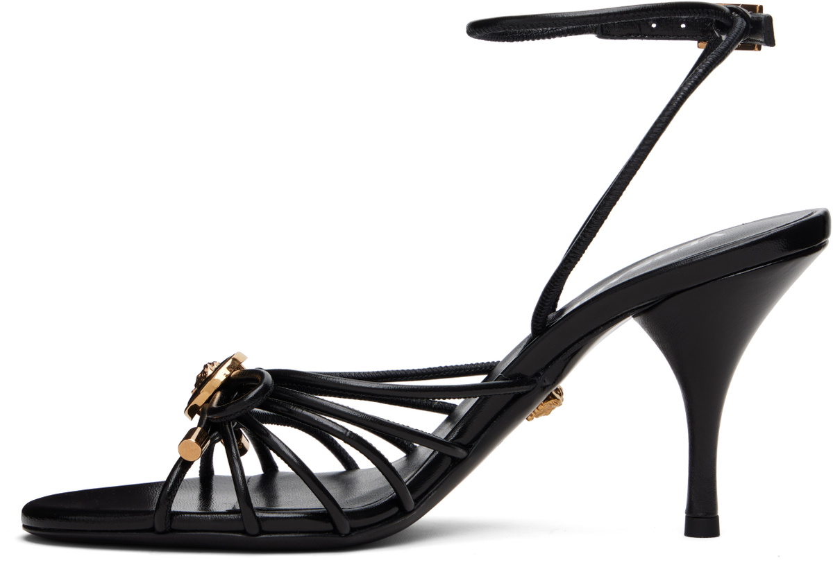 Versace Black Opera Bow Nappa 85mm Heeled Sandals