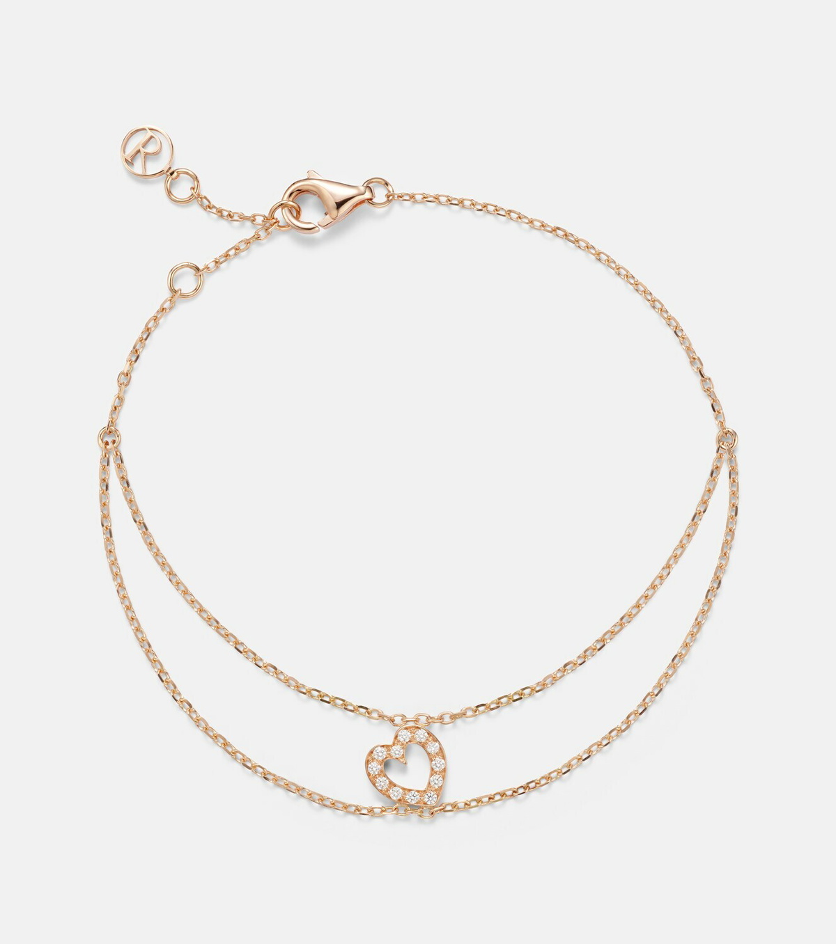 Repossi Letters 18kt rose gold bracelet with diamonds