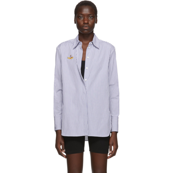 Stella McCartney White and Blue The Beatles Edition Striped Yellow