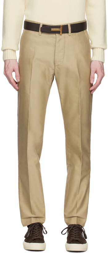 Photo: TOM FORD Beige Creased Trousers
