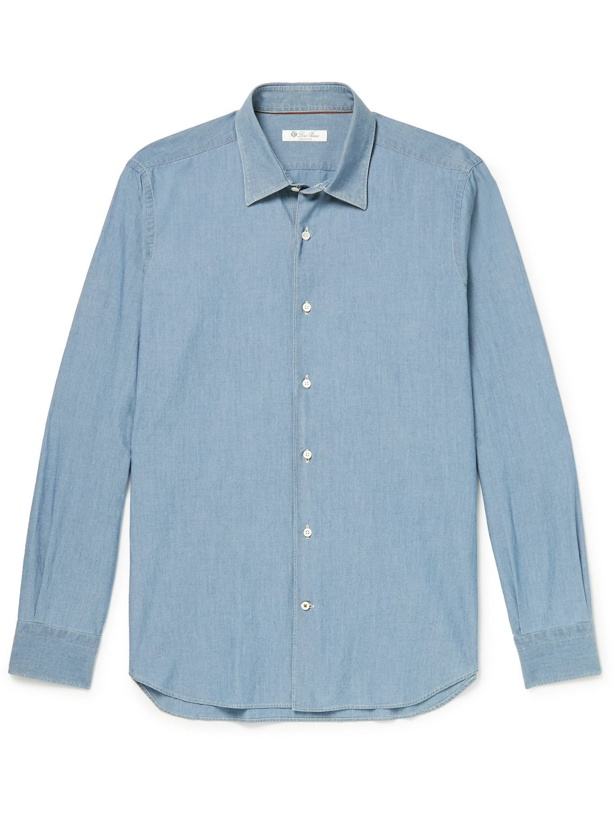 Photo: Loro Piana - Arthur Preston Cotton-Chambray Shirt - Blue