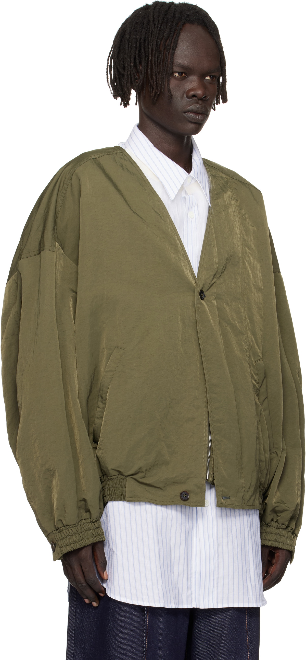 Hed Mayner Green Bomber Jacket