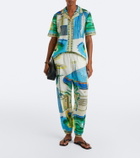 Tory Burch Printed cotton poplin bowling shirt