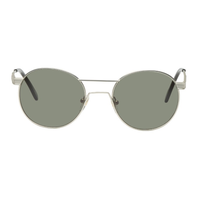 Photo: Han Kjobenhavn Silver and Green Titanium Sunglasses