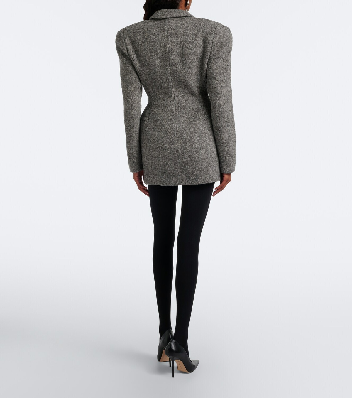 Magda Butrym Herringbone wool-blend blazer dress