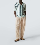 King & Tuckfield Striped knitted wool bowling shirt