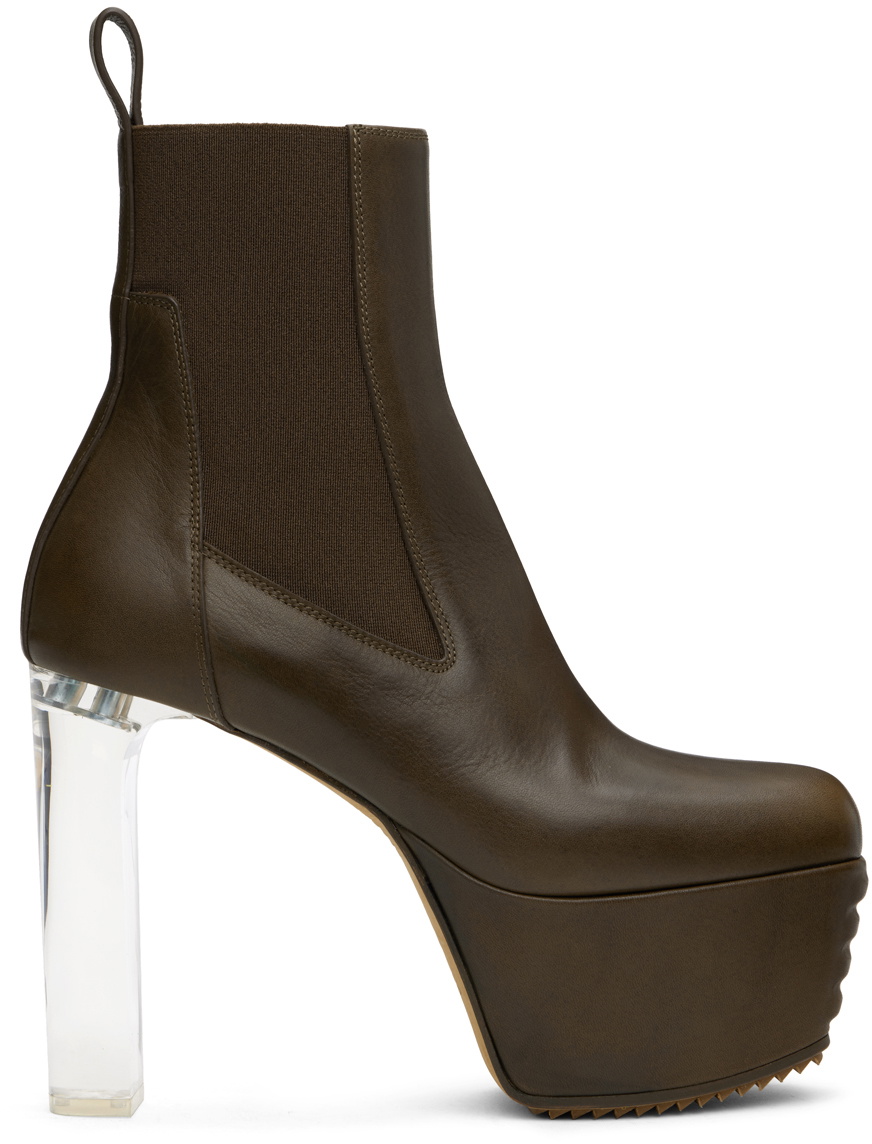 Rick Owens Black Porterville Grilled Wedge Beatle Chelsea