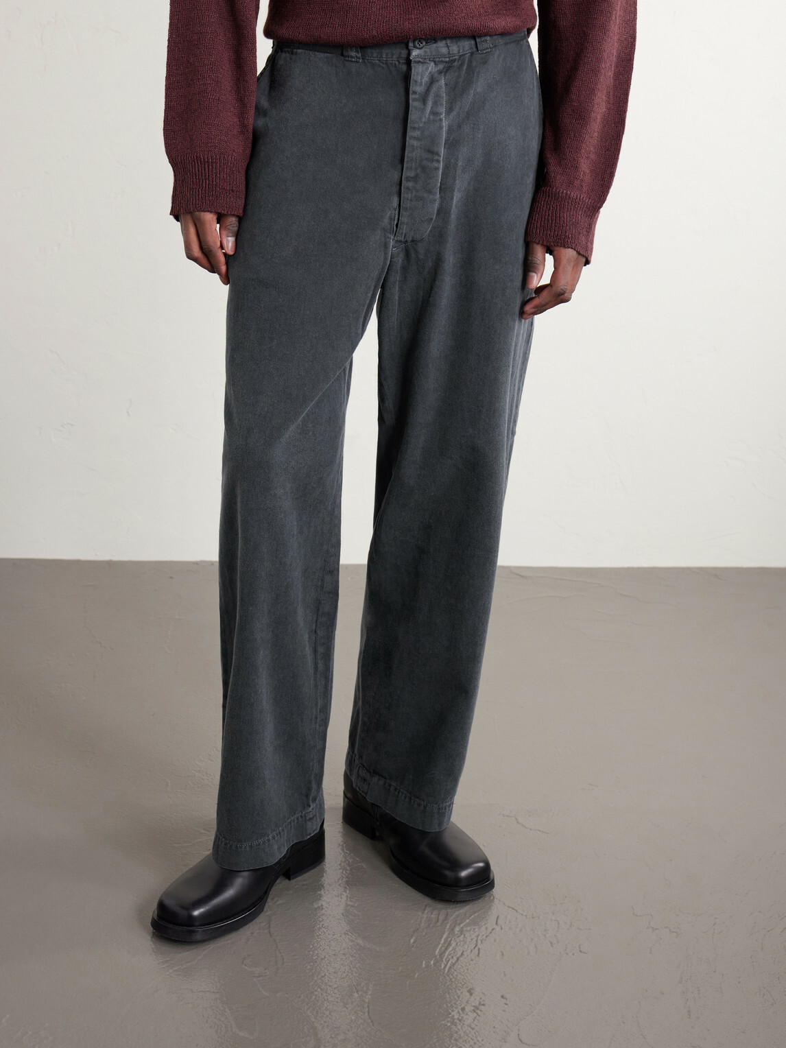 Remi Relief - Straight-Leg Cotton-Twill Trousers - Black