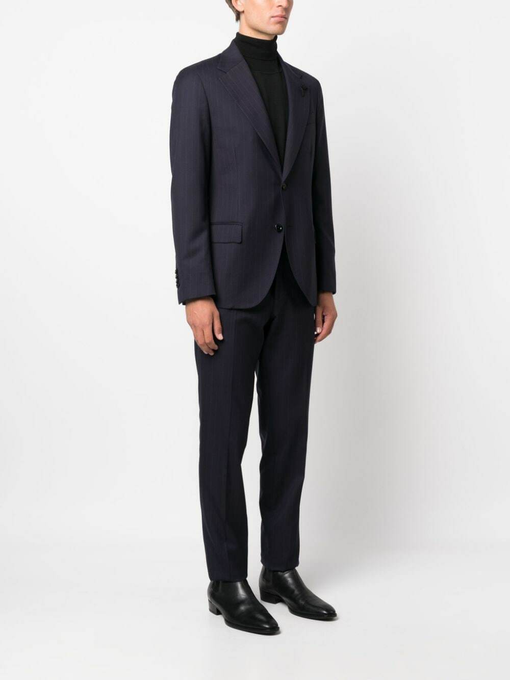 Lardini Prince of Wales wool suit - Black