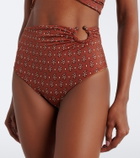 Johanna Ortiz Gathered printed bikini bottom