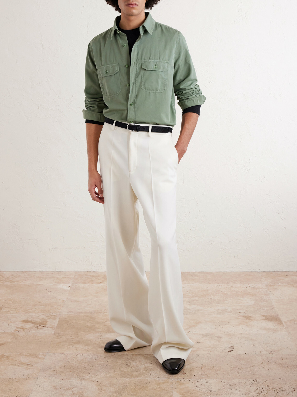 TOM FORD - Cotton and Silk-Blend Shirt - Green