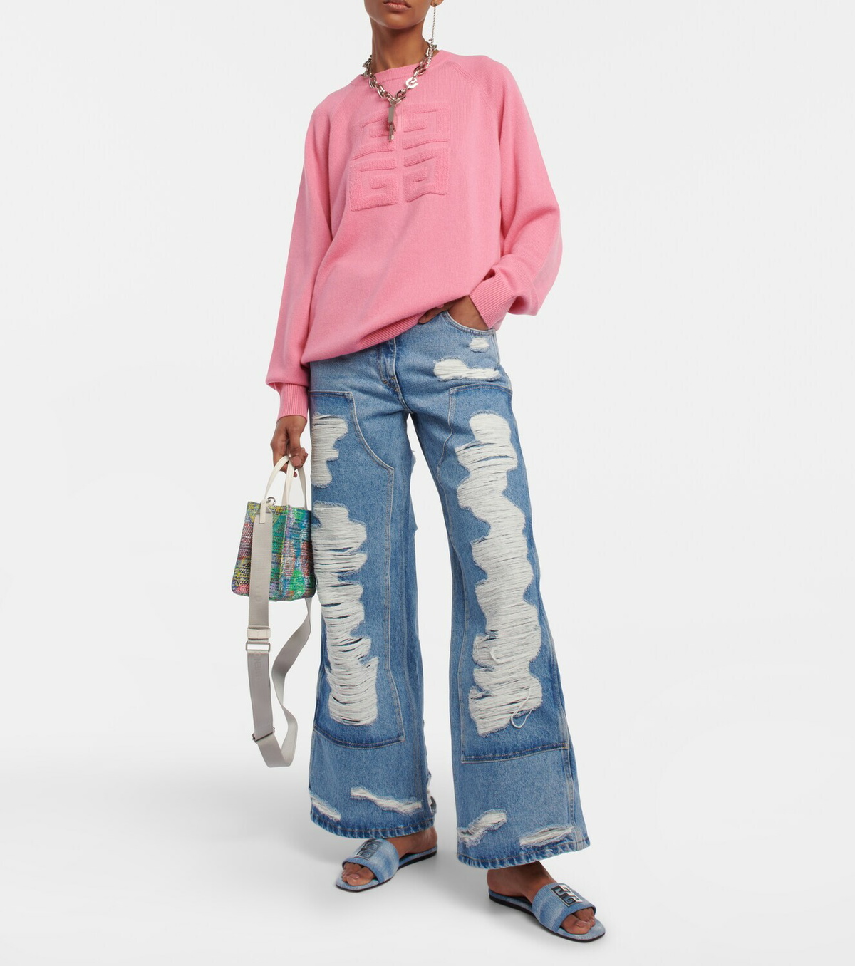 Givenchy - G Mini printed denim tote bag Givenchy