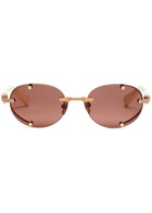 Balmain Eyewear Monsieur Rimless Oval-frame Sunglasses - Brown - One Size