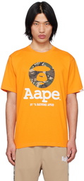 AAPE by A Bathing Ape Orange MoonFace Camo T-Shirt