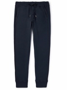 TOM FORD - Tapered Garment-Dyed Cotton-Jersey Sweatpants - Blue