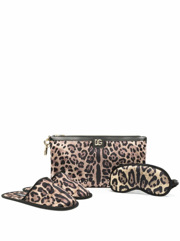 Photo: Dolce & Gabbana Black Comfort Slippers And Eye Mask Set