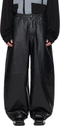 424 Black 'Big Daddy' Leather Pants