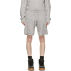 Helmut Lang Grey Wool Distressed Shorts