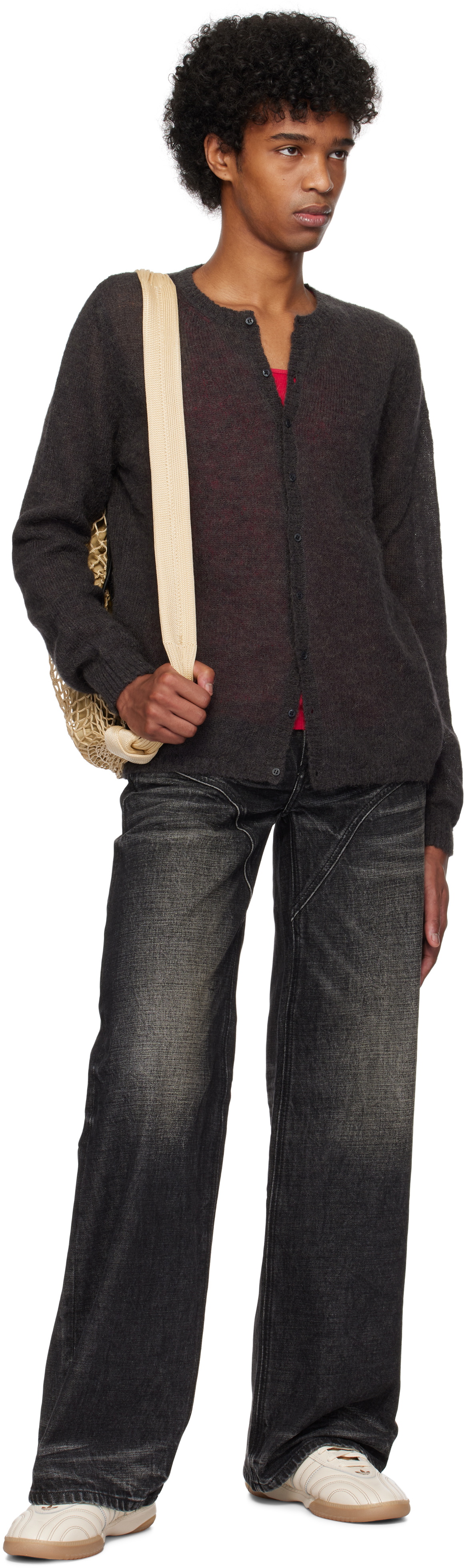 Paloma Wool Gray Button Fine Champions Cardigan
