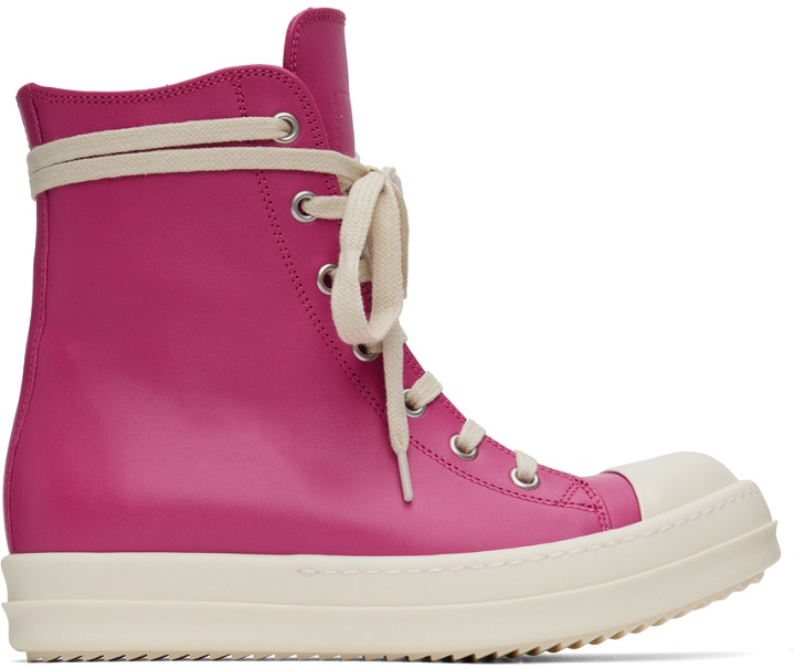 Photo: Rick Owens Pink Leather High Sneakers