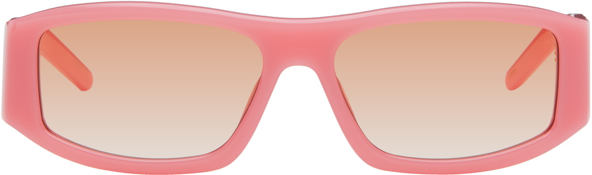 Casablanca Pink & Orange Rectangular Comb Acetate Sunglasses