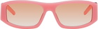 Casablanca Pink & Orange Rectangular Comb Acetate Sunglasses