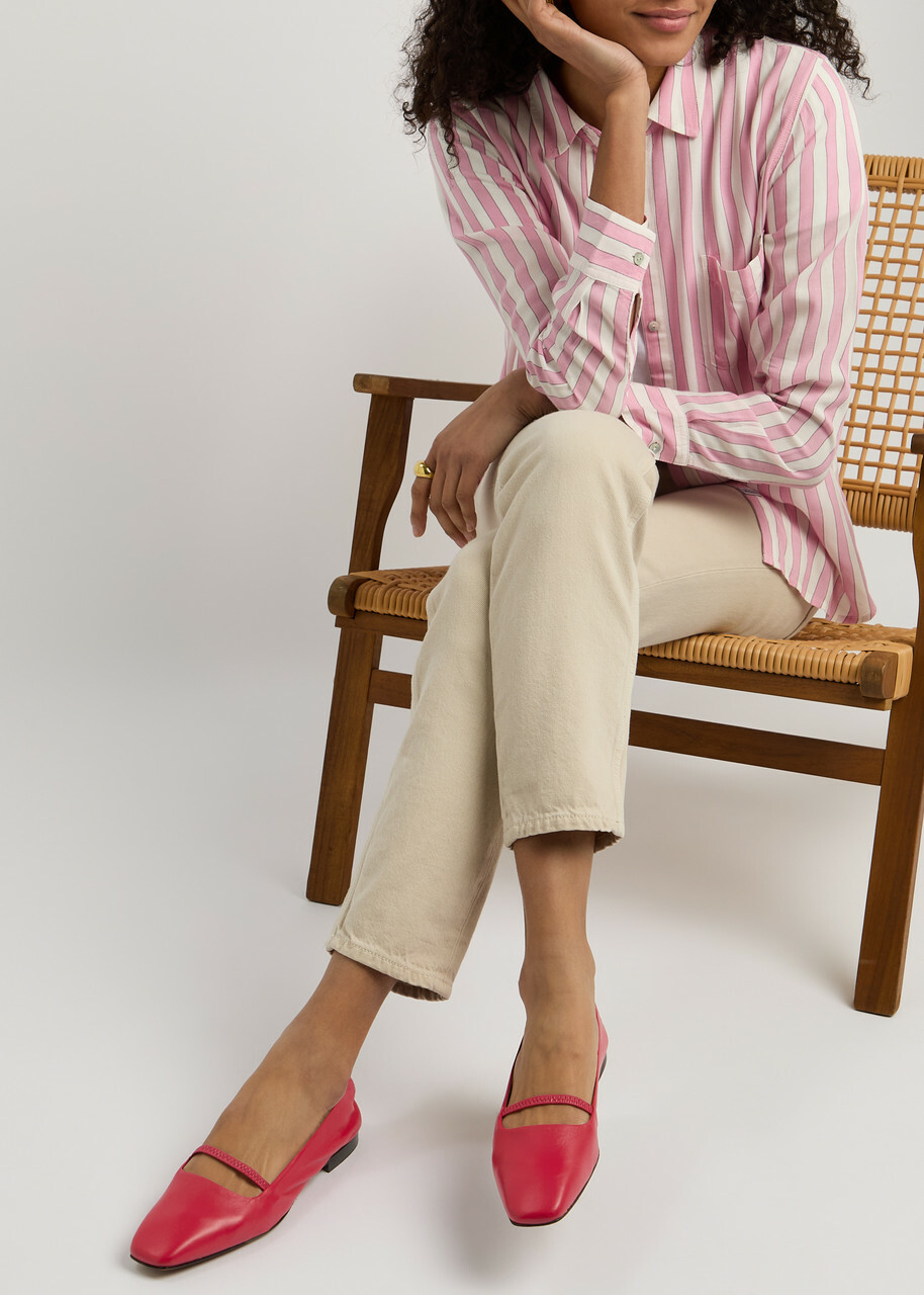 Atp Atelier Loria Leather Ballet Flats Red