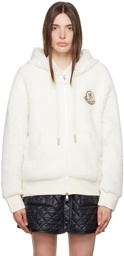 Moncler White Zip-Up Hoodie