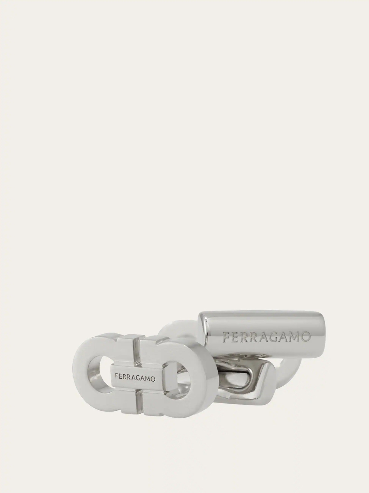 Ferragamo Mens Double Gancini cufflinks in Silver