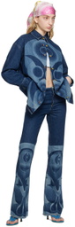 Conner Ives Indigo Printed Denim Shirt
