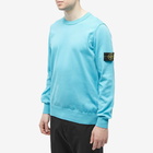 Stone Island Men's Soft Cotton Crew Neck Knit in Turquoise