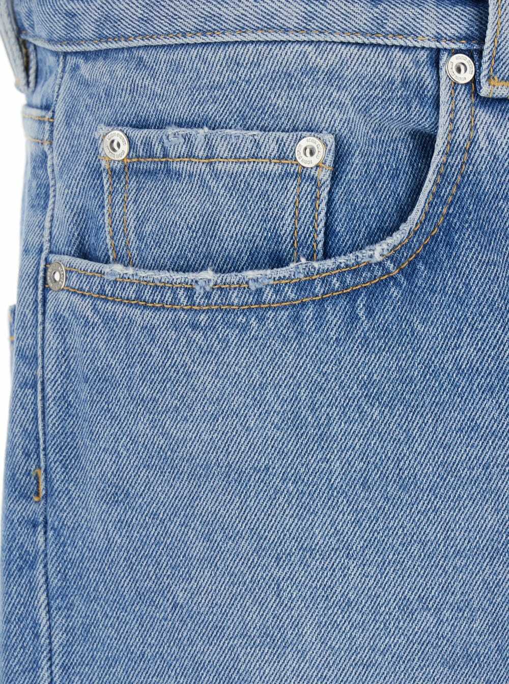 Icon Denim Light Blue Jeans With Logo Patch On The Rear In Denim Man