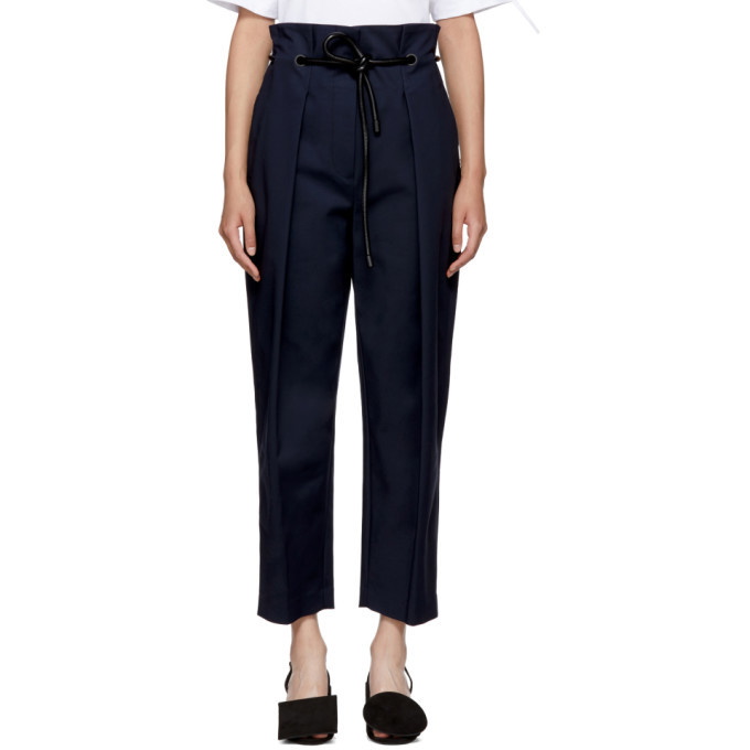 Photo: 3.1 Phillip Lim Navy Origami Pleated Trousers