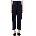 3.1 Phillip Lim Navy Origami Pleated Trousers