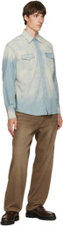 COOR Brown Brushed Rib Texture Jeans