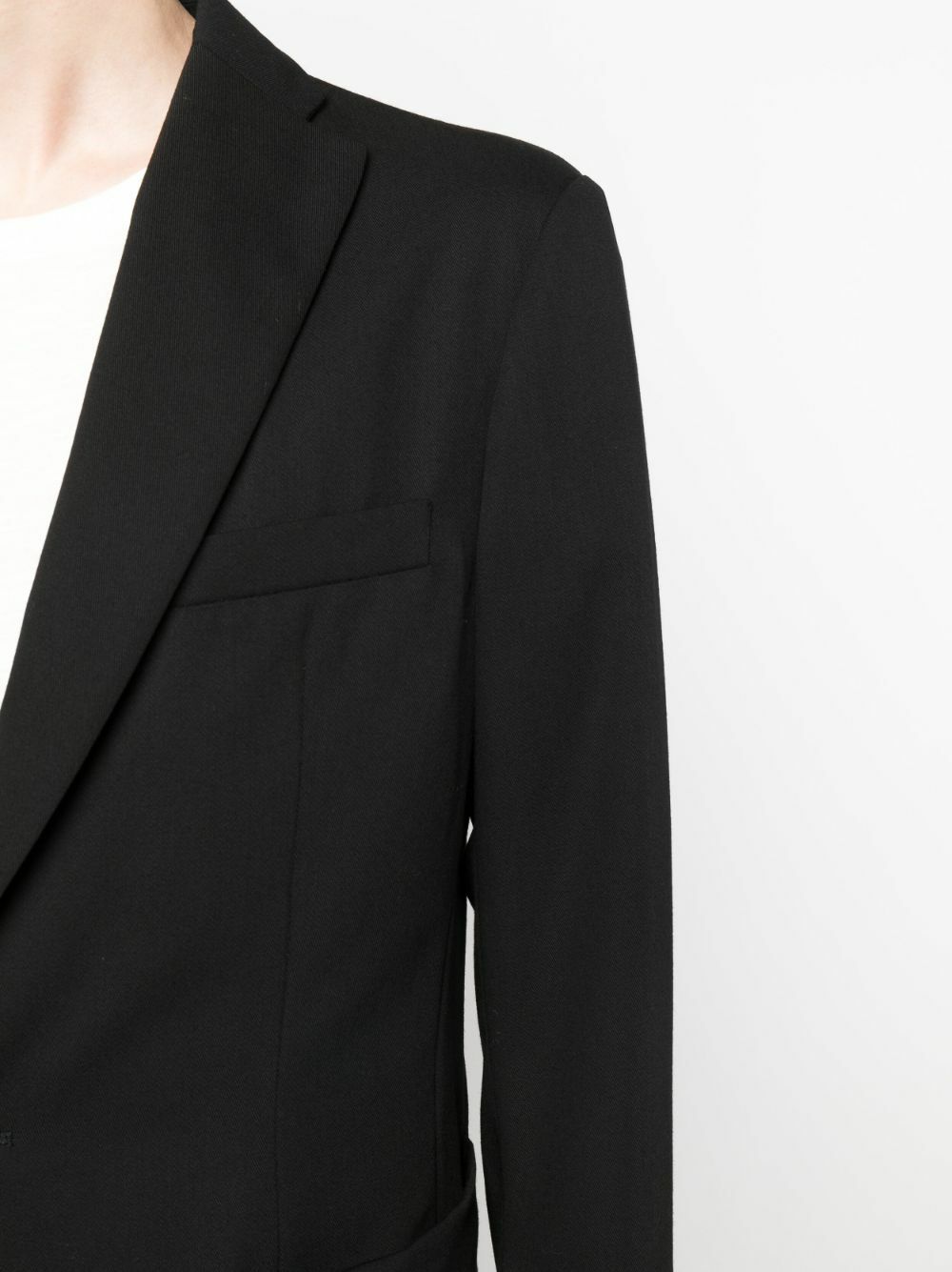 Meta Campania Collective Black Single-Breasted Wool Blazer