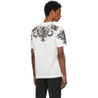 Dolce and Gabbana White Logo Flocked T-Shirt