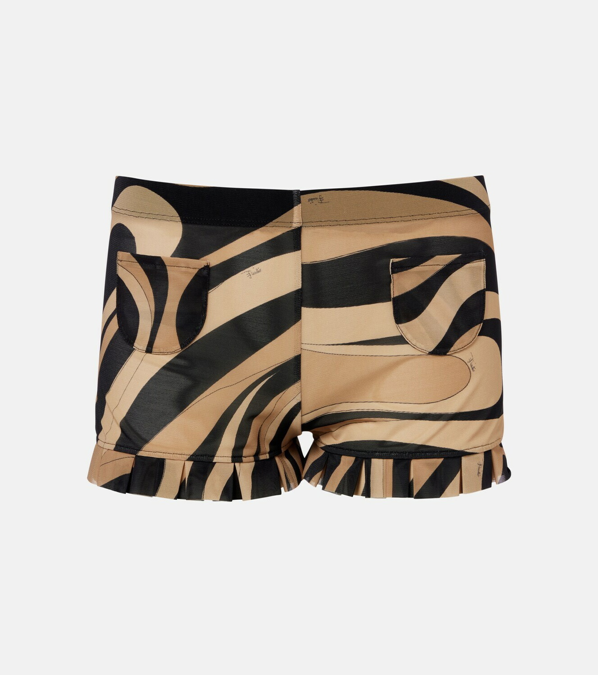 Pucci Marmo ruffled mesh shorts