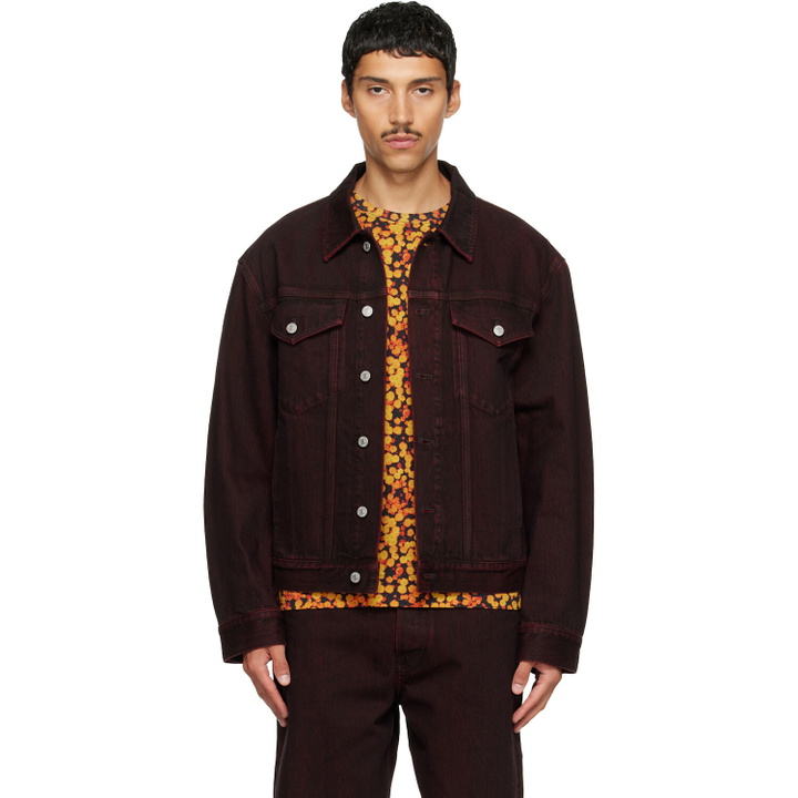 Photo: Dries Van Noten Burgundy Faded Denim Jacket