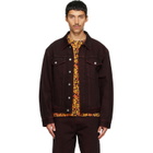 Dries Van Noten Burgundy Faded Denim Jacket