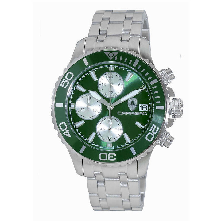 Photo: Torino Carrero Time Bold - Cx2 Chronograph Green Dial Mens Watch C1S3735GN