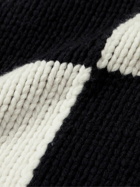 FRAME - Checked Merino Wool Sweater - Black