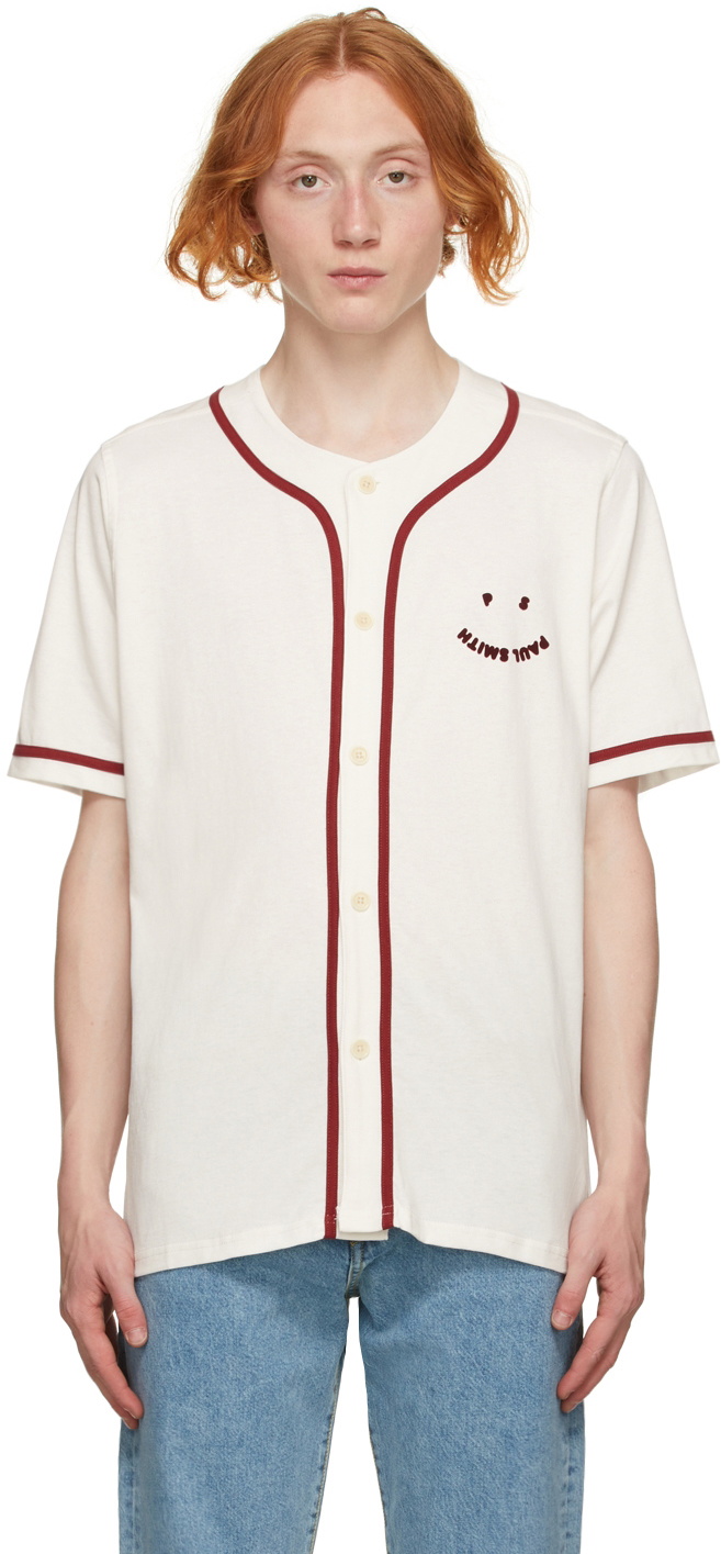 PS by Paul Smith Off-White Baseball Happy Short Sleeve Shirt PS by Paul  Smith